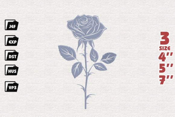 Beautiful Rose Flower Embroidery Design