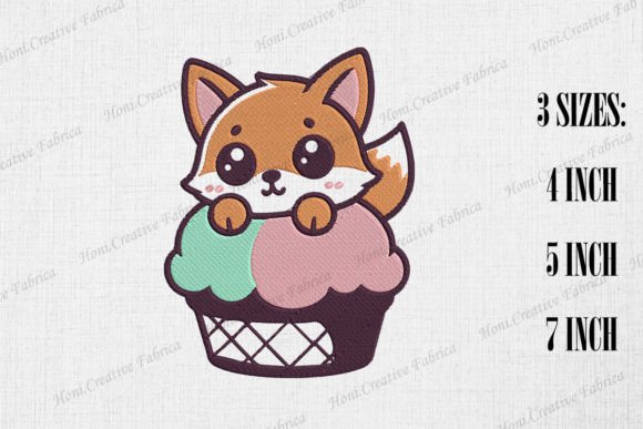 Cute Fox Loves Ice Cream