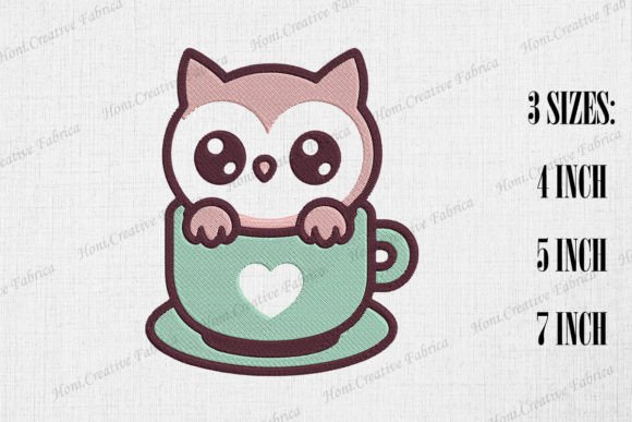 Cute Owl in a Coffee Cup