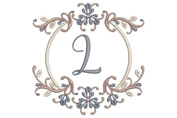 Single Monogram in Frame Letter L