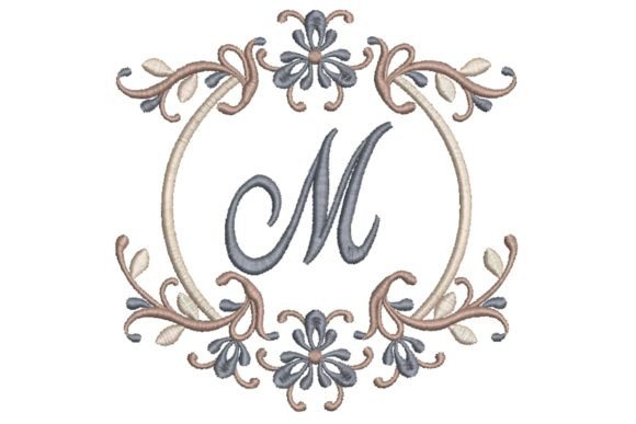 Single Monogram in Frame Letter M